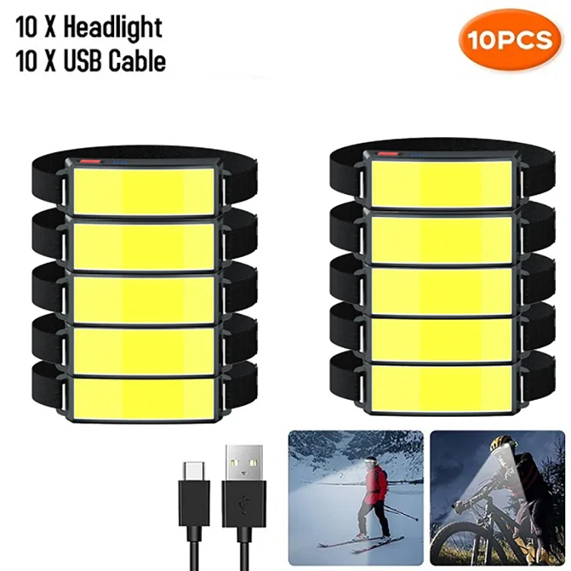 KDULIT Leistungsstarke COB LED Scheinwerfer Typ-c Wiederaufladbare Kopf Taschenlampe Eingebaute Batterie Outdoor Angeln Camping Laterne Wasserdichte Taschenlampe 3