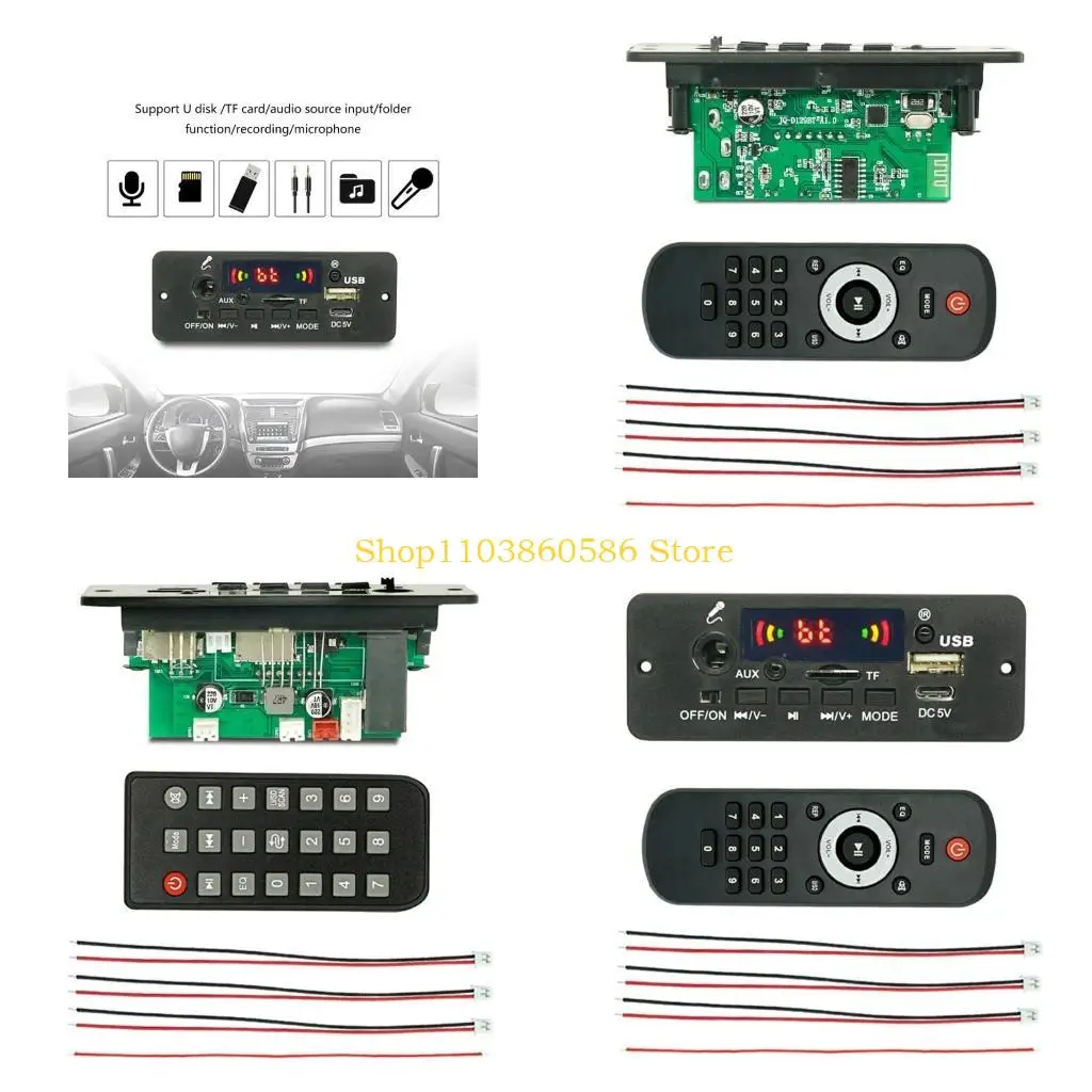 242A Car MP3 Player USB Recording Module MP3 Decoders Board Wireless Bluetooth-compatible Decoding Module LED Display