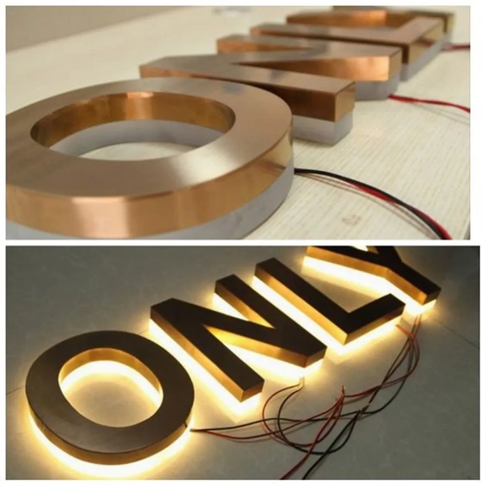 Custom Metal LED Illuminated 3D Letters Sign Waterproof Durable Light up Business Store Front Signage