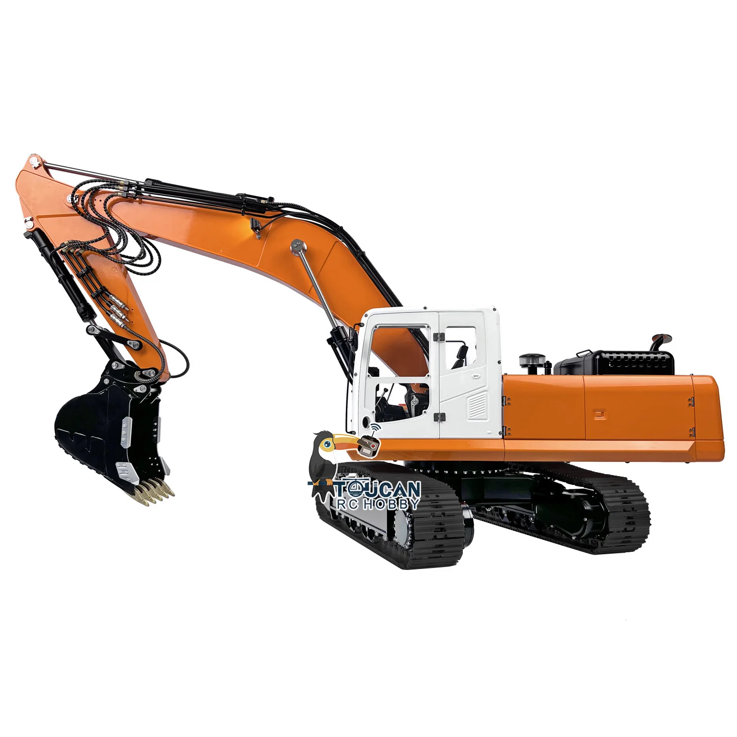 RTR LESU PC360 RC 1/14 Hydraulic Metal Excavator Grab Grapple Fixed Mount PL18EVLite Remote Control Model Light System THZH1303