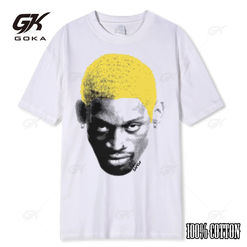 Футболка в стиле хип-хоп Dennis Rodman, уличная одежда 90, Rodzilla, винтажная летняя модная уличная хлопковая мужская новая футболка