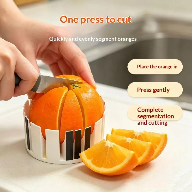 3D Printed Orange Slicer Kitchen Must Have Safe Tool Non Slip Handle Quick Easy Slicing Without Hurt Hands No Cut