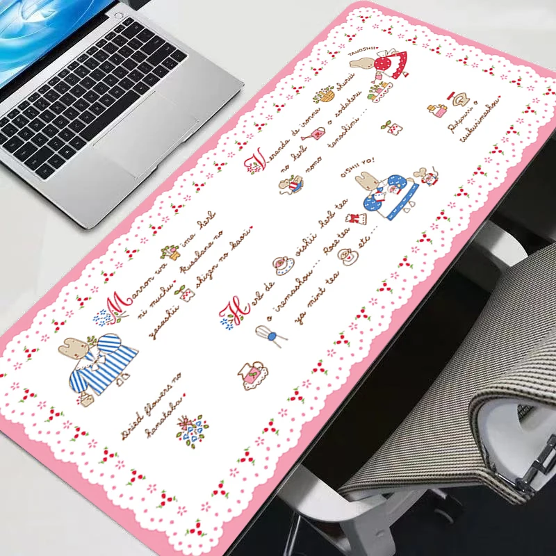 

Kawaii Mouse Pad Gamers Decoracion Desk Mat High-Quality Mousepad Marron Cream Laptop Gaming Accessories Varmilo Keyboard Carpet
