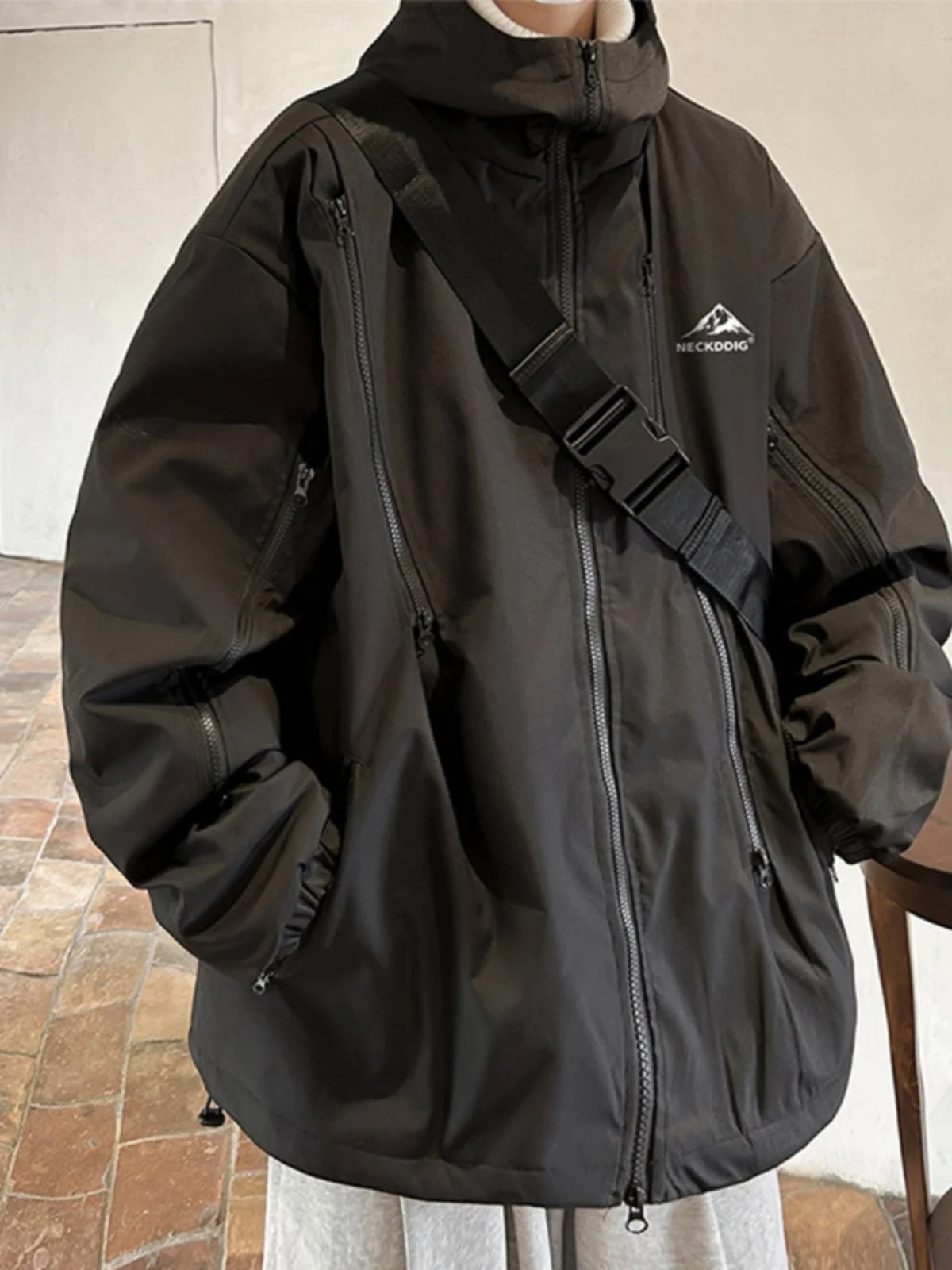 

Утепленная мужская хлопковая куртка в американском стиле, осенне-зимняя верхняя одежда с несколькими молниями, функциональная, морозостойкая, больших размеров, модная