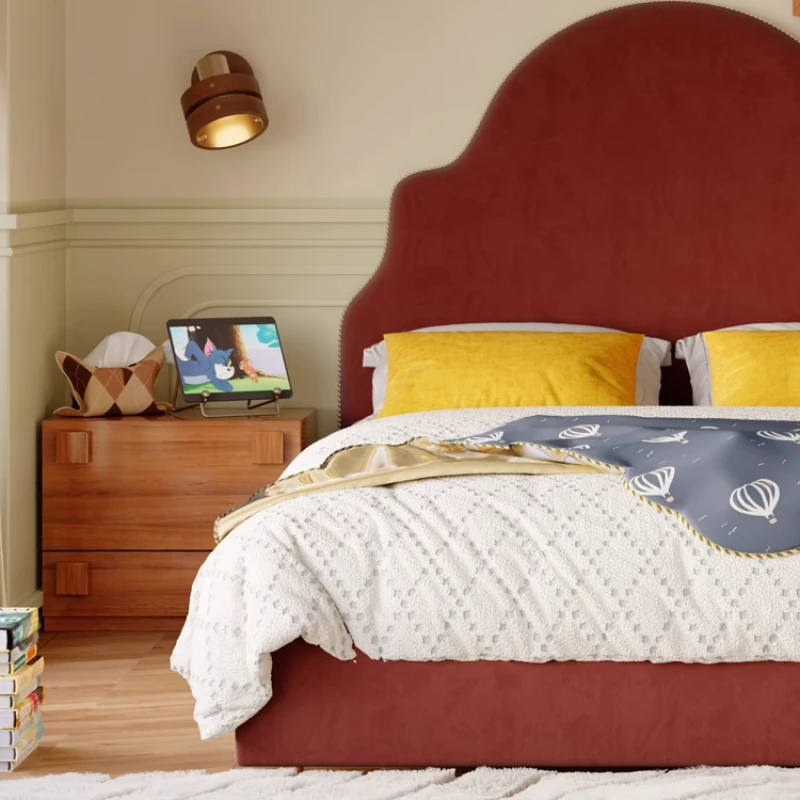 For Modern Luxury Kids Bed Headboard Frame Design King Size Twin Children Lit Wooden Modern Cama De Casal Furniture For Bedroom