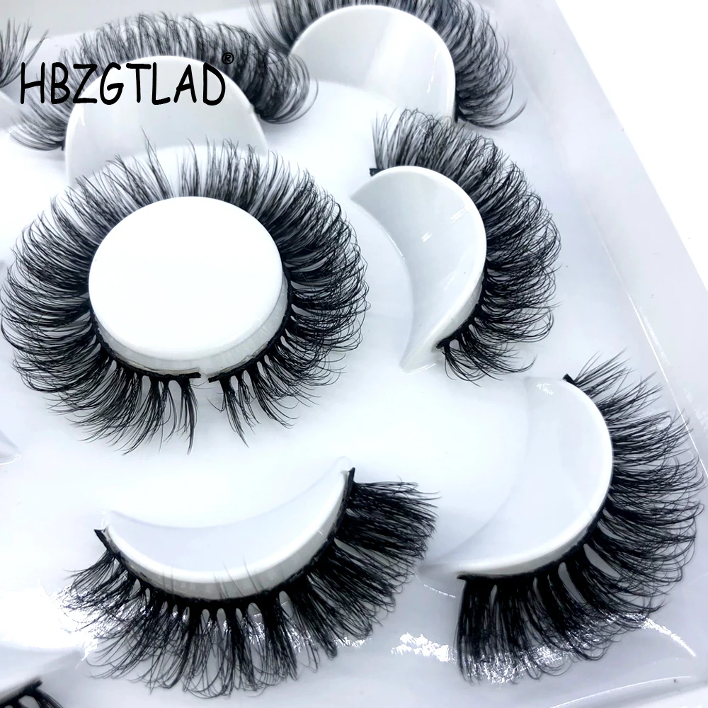 Novo 5 pares 8-25mm natural 3d cílios postiços kit de maquiagem cílios vison extensão cílios vison maquiagem cílios