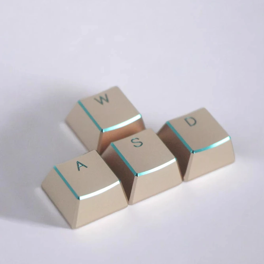 Aluminum Alloy Keycap Custom 1U Metal Translucent Arrow Key WASD Personalized Keycaps for MX Gaming Mechanical Keyboard Gifts