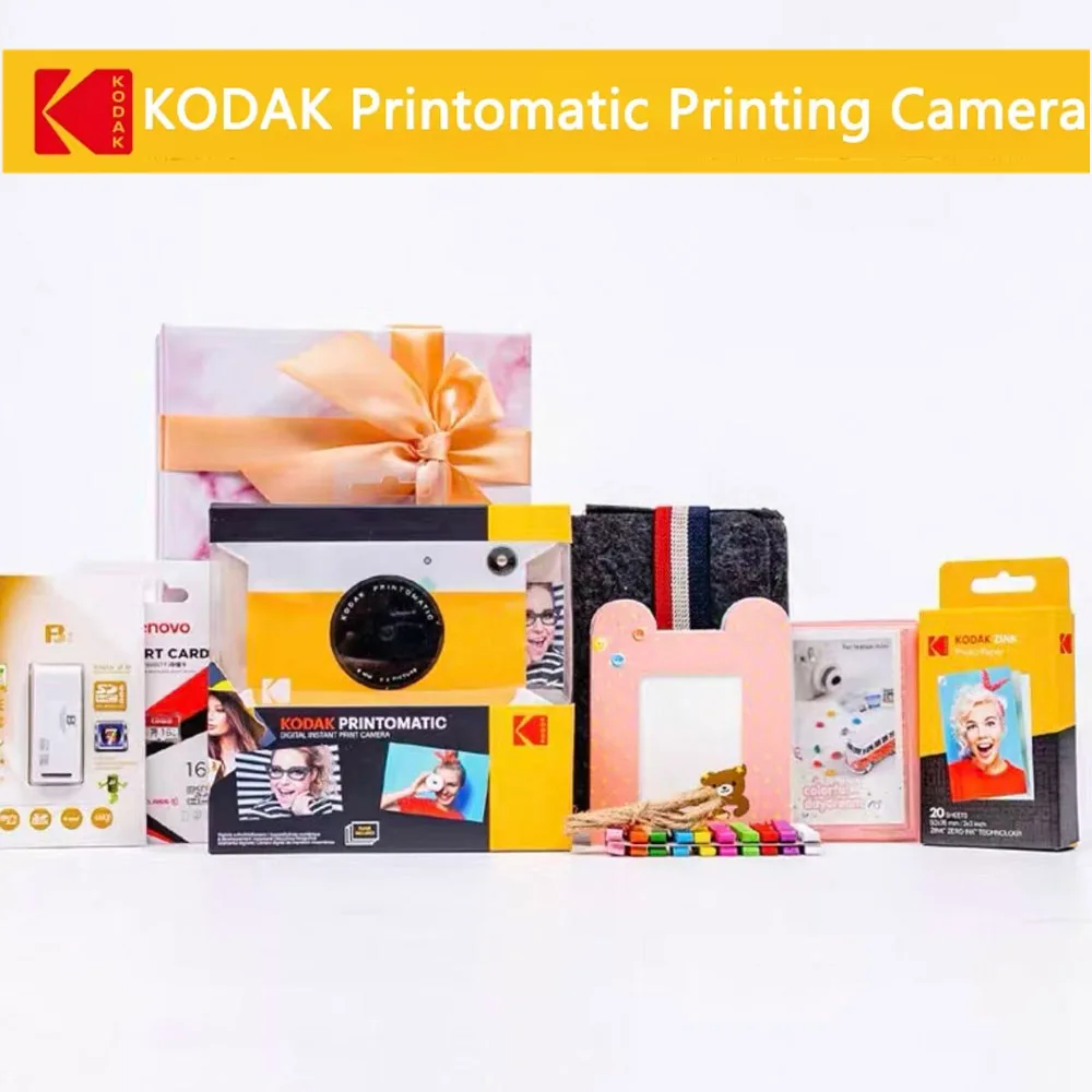 Instant Printing Camera KODAK Printomatic Brand New Digital ZINK Inkless Printing Color Photo Paper Printing Flash+20 Films Set