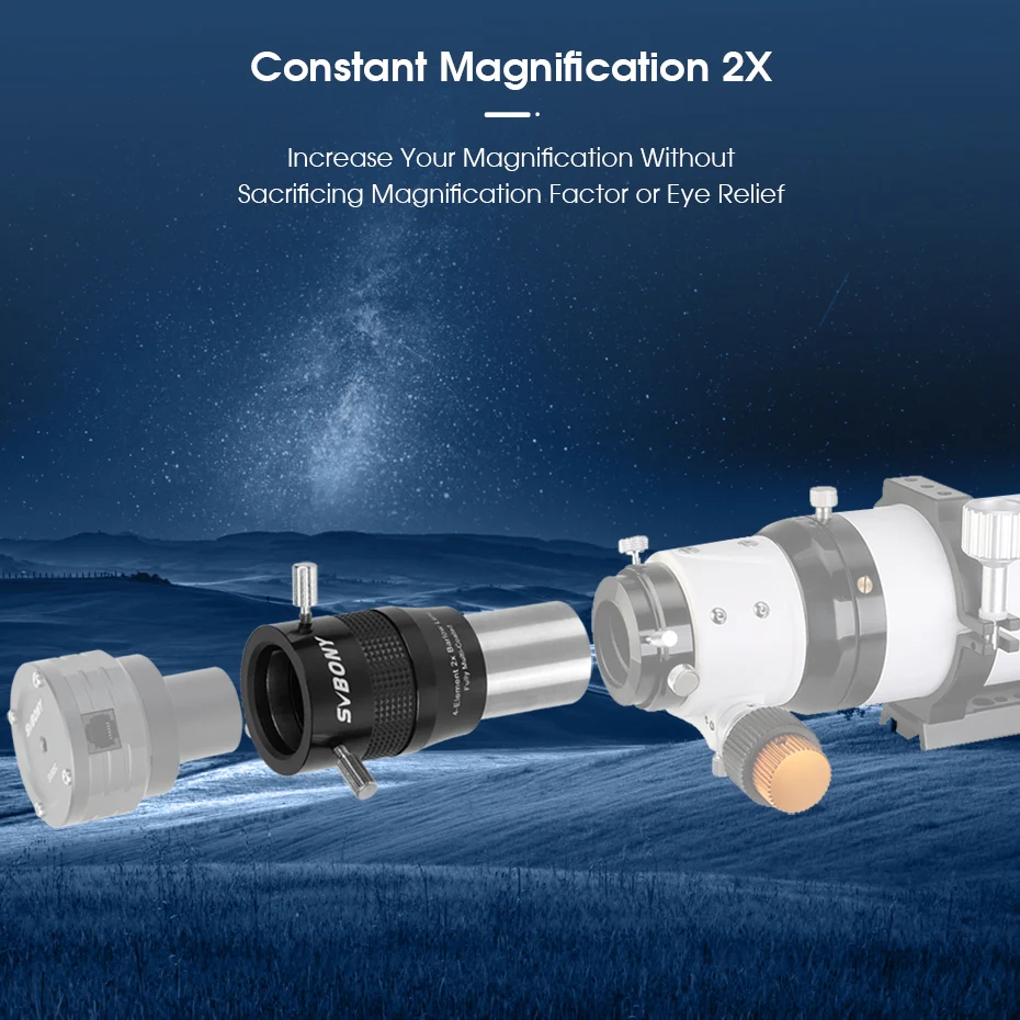 SVbony Zoom-Okular und 2X 4-Element Barlow-Linsenkombination SV245+SV216 für Planetenbeobachtung – Detail 15