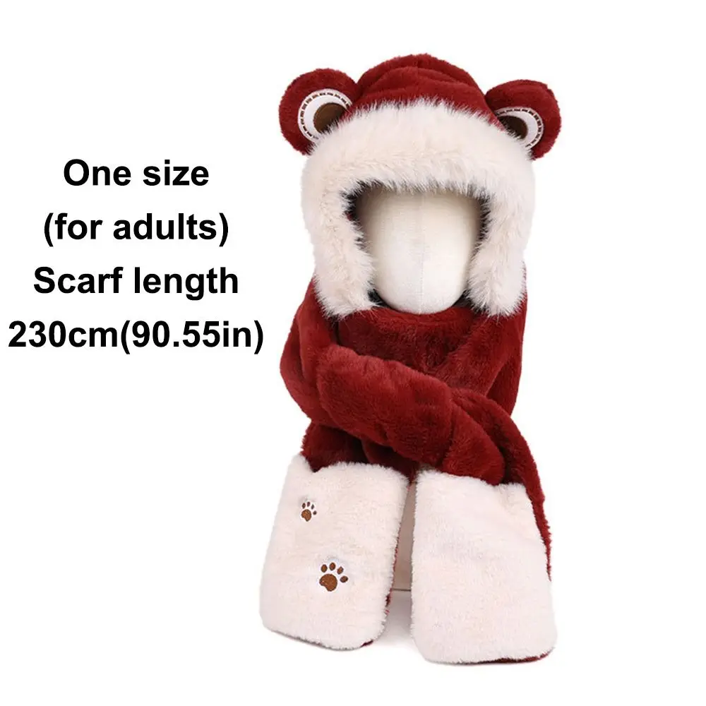 أزياء الشتاء بالاكلافا قطعة واحدة مقنعين قبعة سدادات حماية الأذن قبعة الشتاء اكسسوارات سميكة وشاح قبعة للنساء