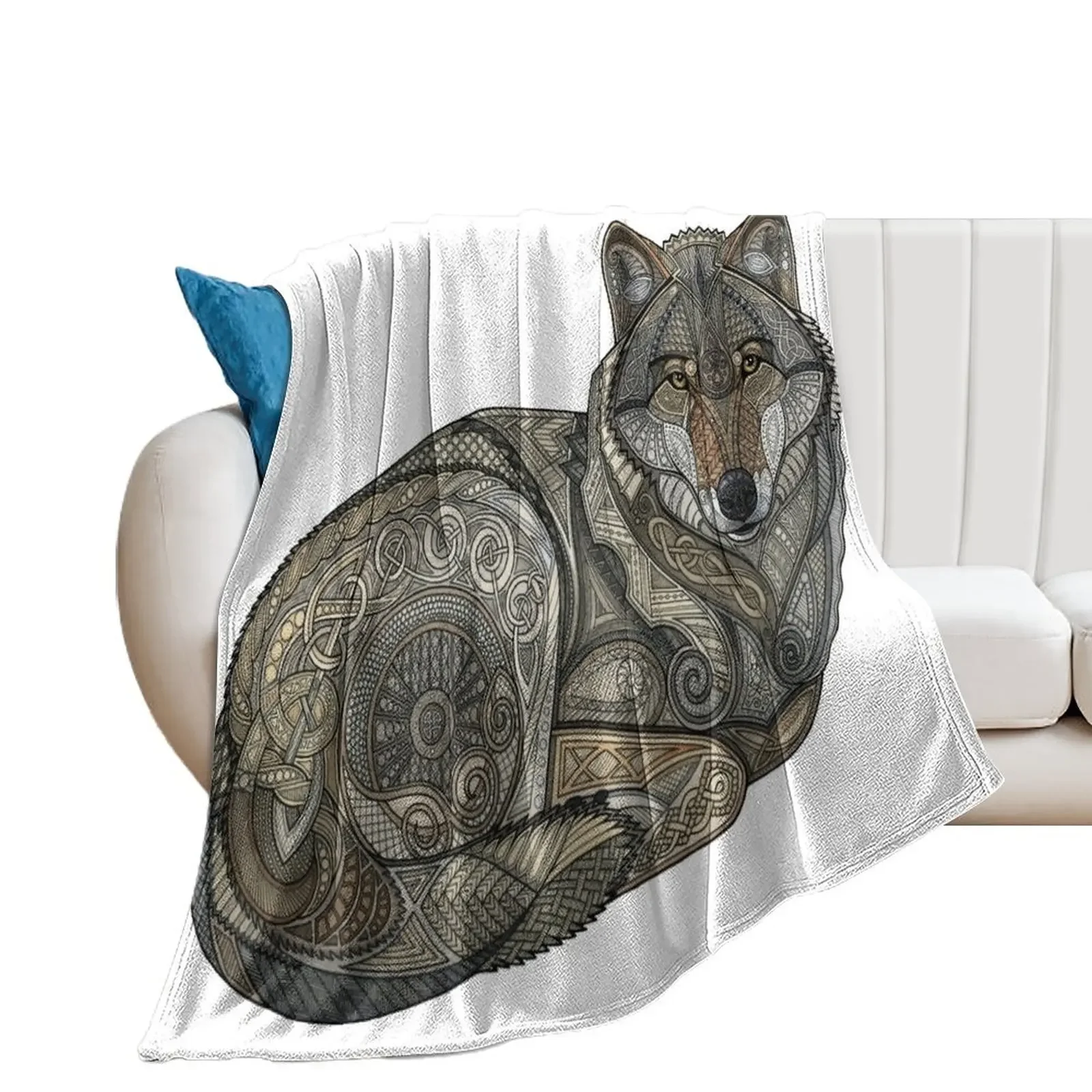 

Norse Wolf Throw Blanket wednesday Soft Plush Plaid Thins Extra Large Throw Blankets