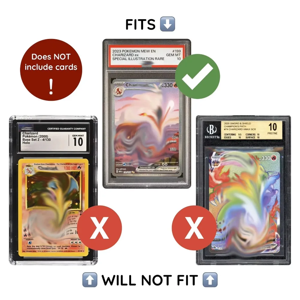 

PSA Trading Card Soft Silicone Frame Silicone Shock Absorption 35PT Protective Case Matte Tight Fit Rating Cards Holder