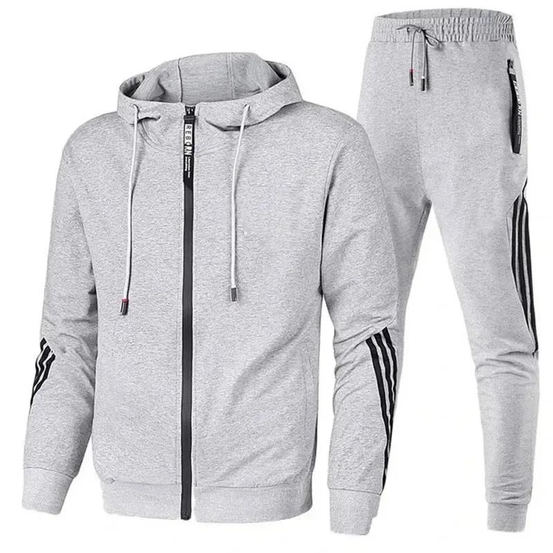 Men's sportswear 2-piece set, men's spring and autumn jackets, casual zippered jackets, sportswear+pants, sportswear, sportswear