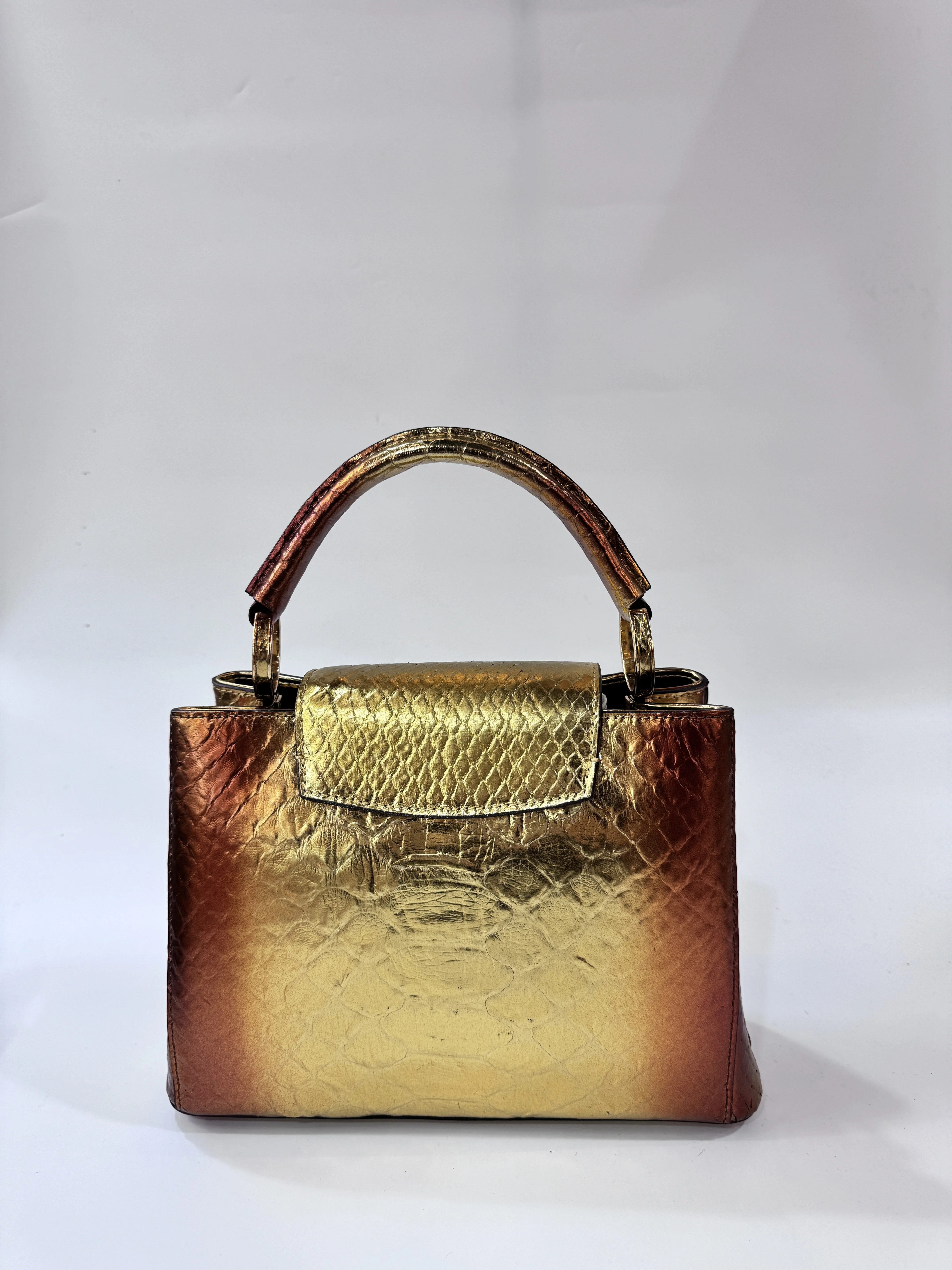 2024NewStyleAutumnWinterNewDesignFashionWomen'sBagFemale'sBagGenuineSnakeskinLeatherHandholdCrossbodyBag