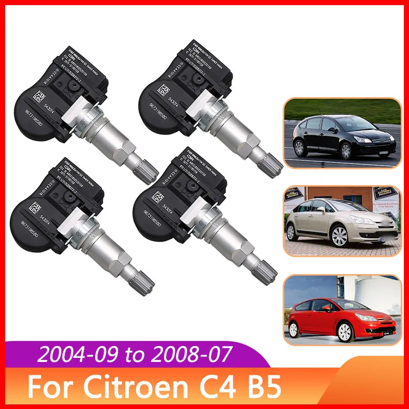 4PCS 9673198580 Reifendruckkontrollsysteme für Citroen C4 C5 C6 C8 433MHZ TPMS Sensor 5430T4