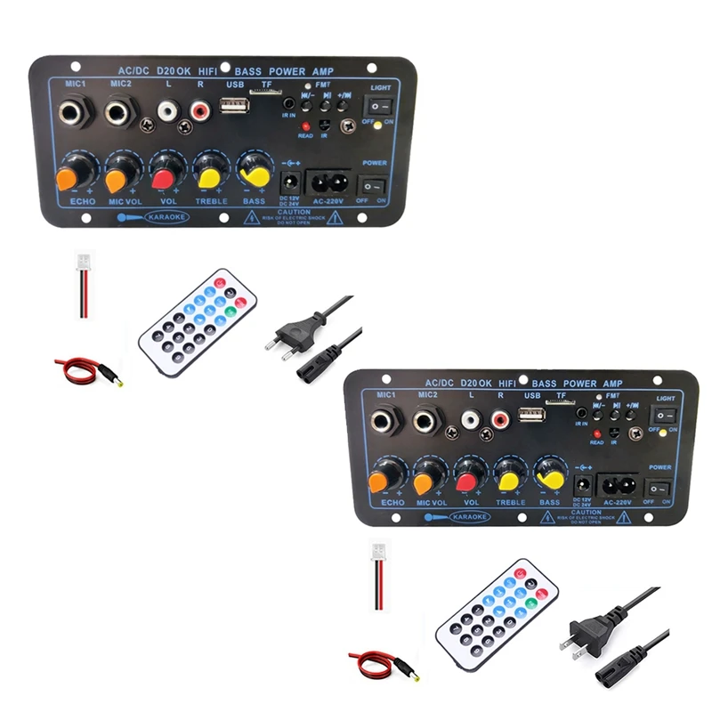 Bluetooth Amplifier Board Hifi Bass Amplifier Subwoofer Audio Karaoke Amplifier Board Speaker Motherboard Easy Install (US Plug)