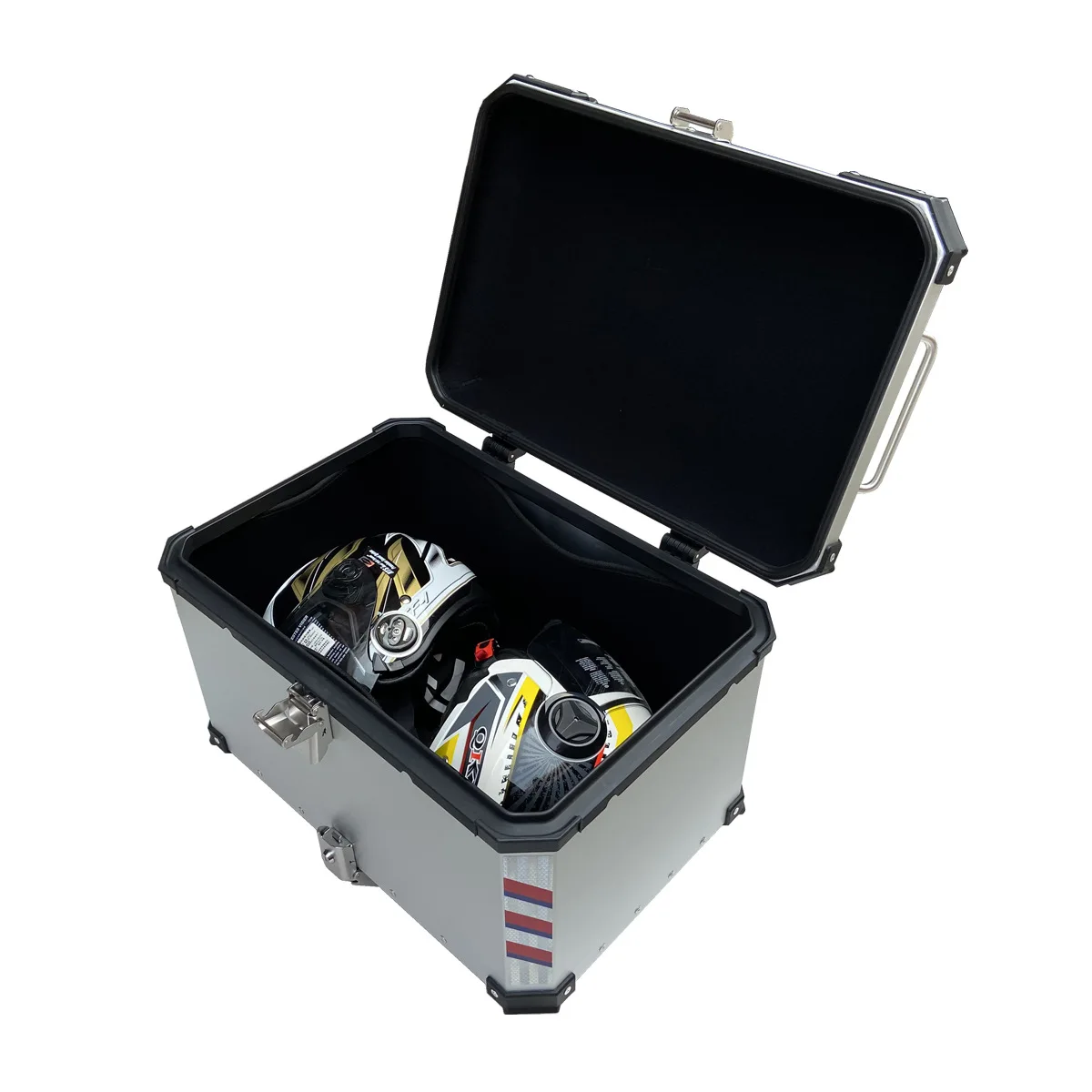 Motorcycle 80l Universal Aluminum Alloy Tail Box Large 80 L Corner protection Waterproof Storage Box Scooter Trunk Wholesale