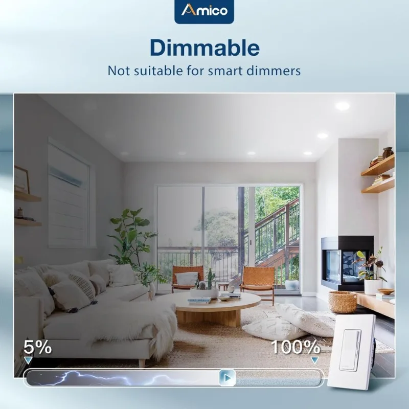 디밍 가능한 5CCT 선택형 LED 매입등 12팩 12W 110W 상당 평면 캔 조명 IC 인증 레트로핏 설치 ETL