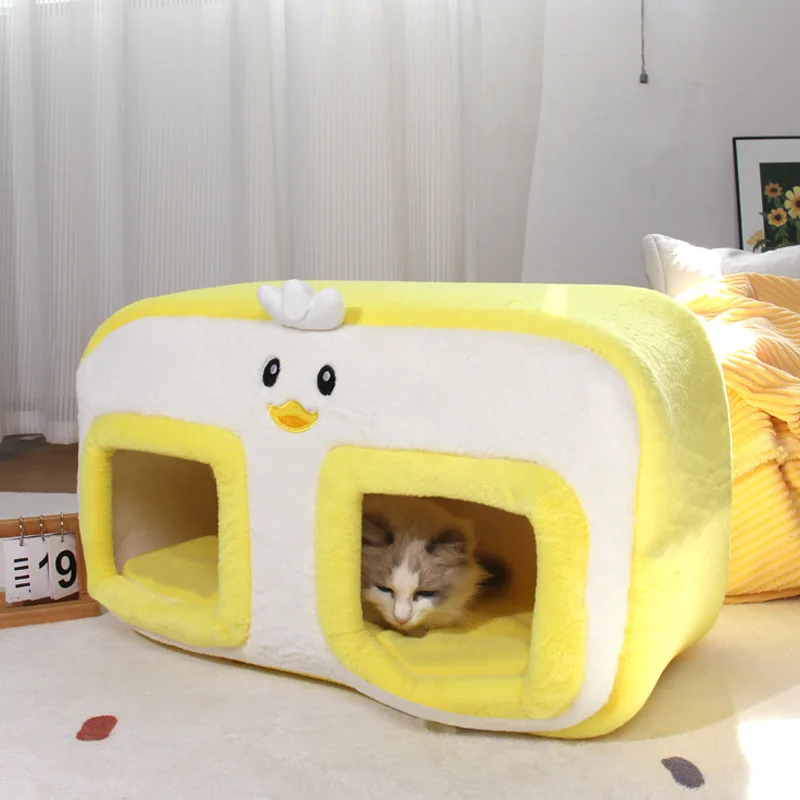 Cat Nest Winter Warm Plush Cat House Winter Cat Bed Four Seasons Cat Mat Dog Nest Cat Closed Cat House