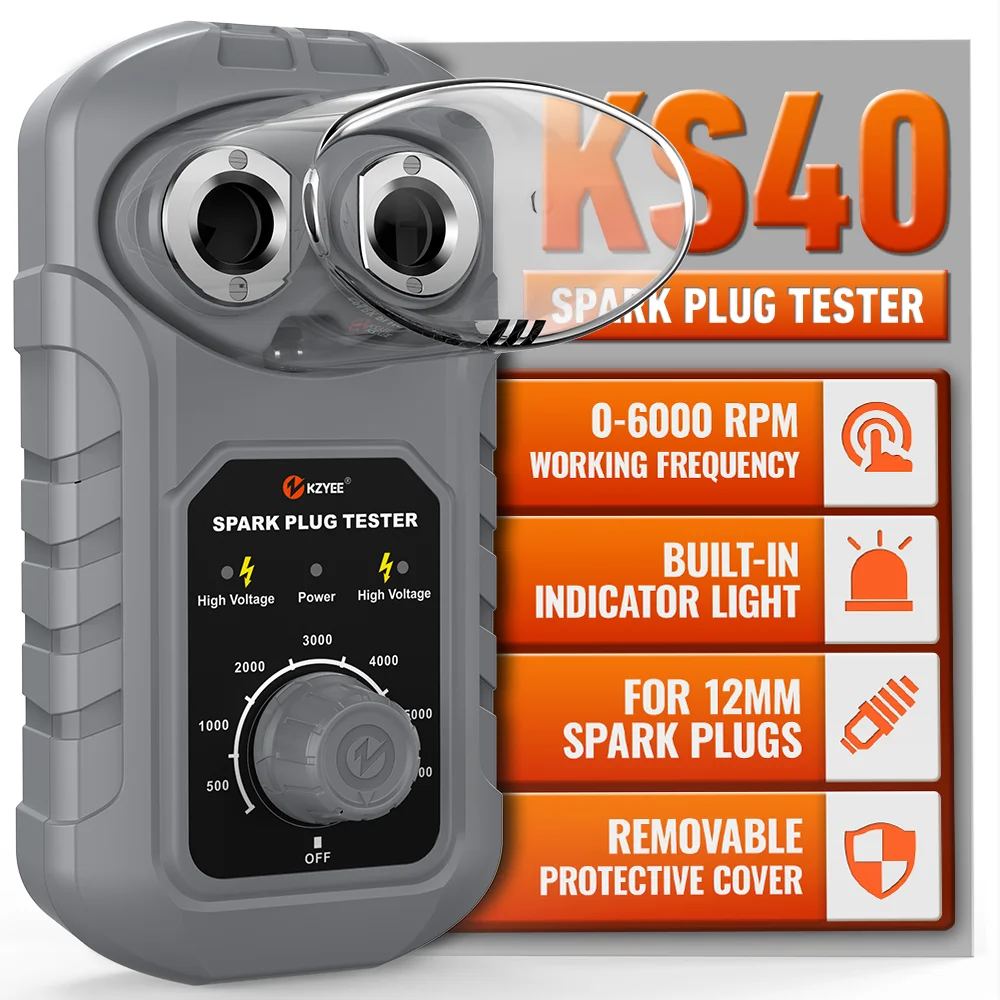 

KZYEE KS40 Тестер свечей зажигания Тестер свечей Автомобильный анализатор силы зажигания для автомобиля с приводом 12 В