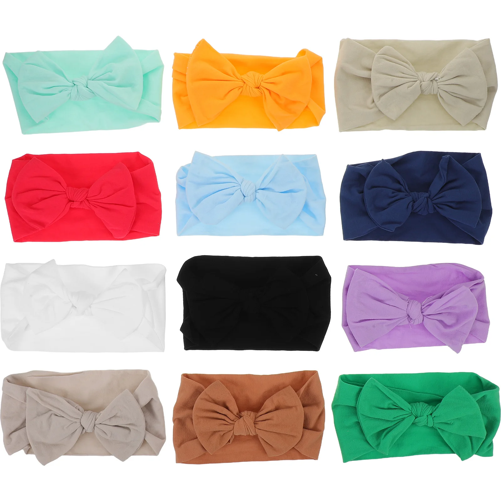 

12Pcs Butterfly Knot Hair Bands Soft Nylon Stretchy Turban Headbands for Daily Wear Party