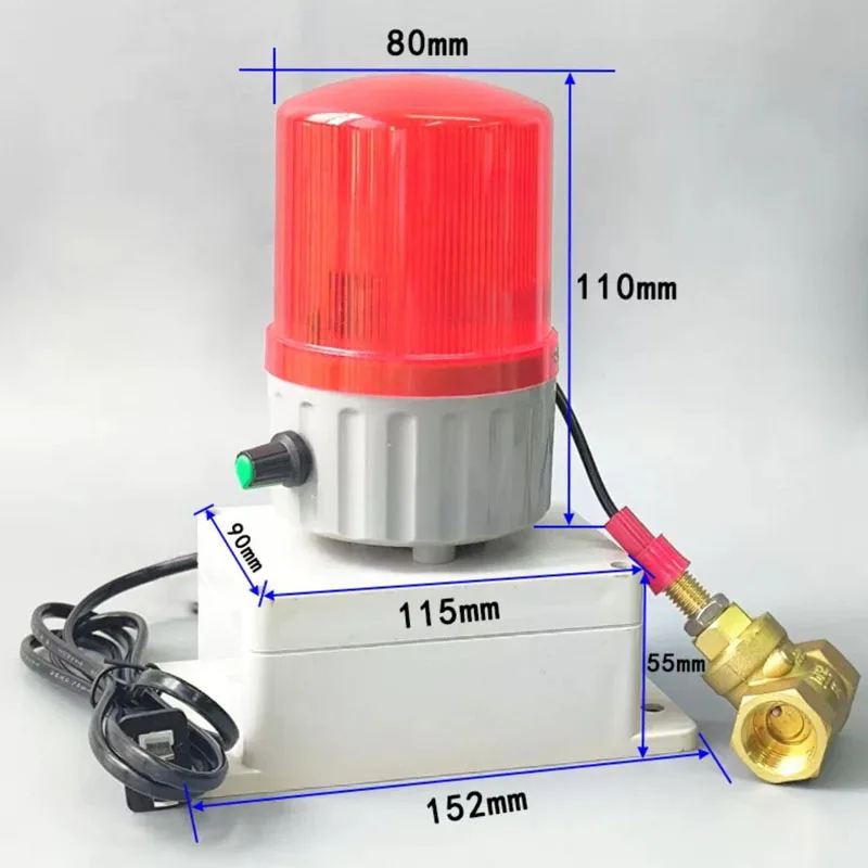Water No-Flow Alarm Kit 105dB Pipe Leak Blockage Alarm Check Valve G1/2 DN15 AC220V DC24V