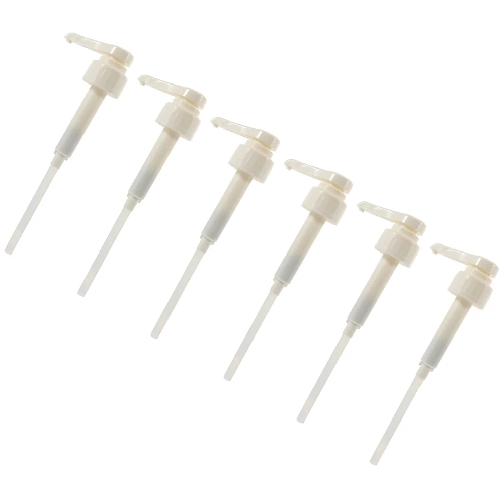 6 Pcs Pump Head Shampoo Pumps Beverages Bottle Replacement for Bottles Coffee Syrup Dispenser Universal Lotion Extruder