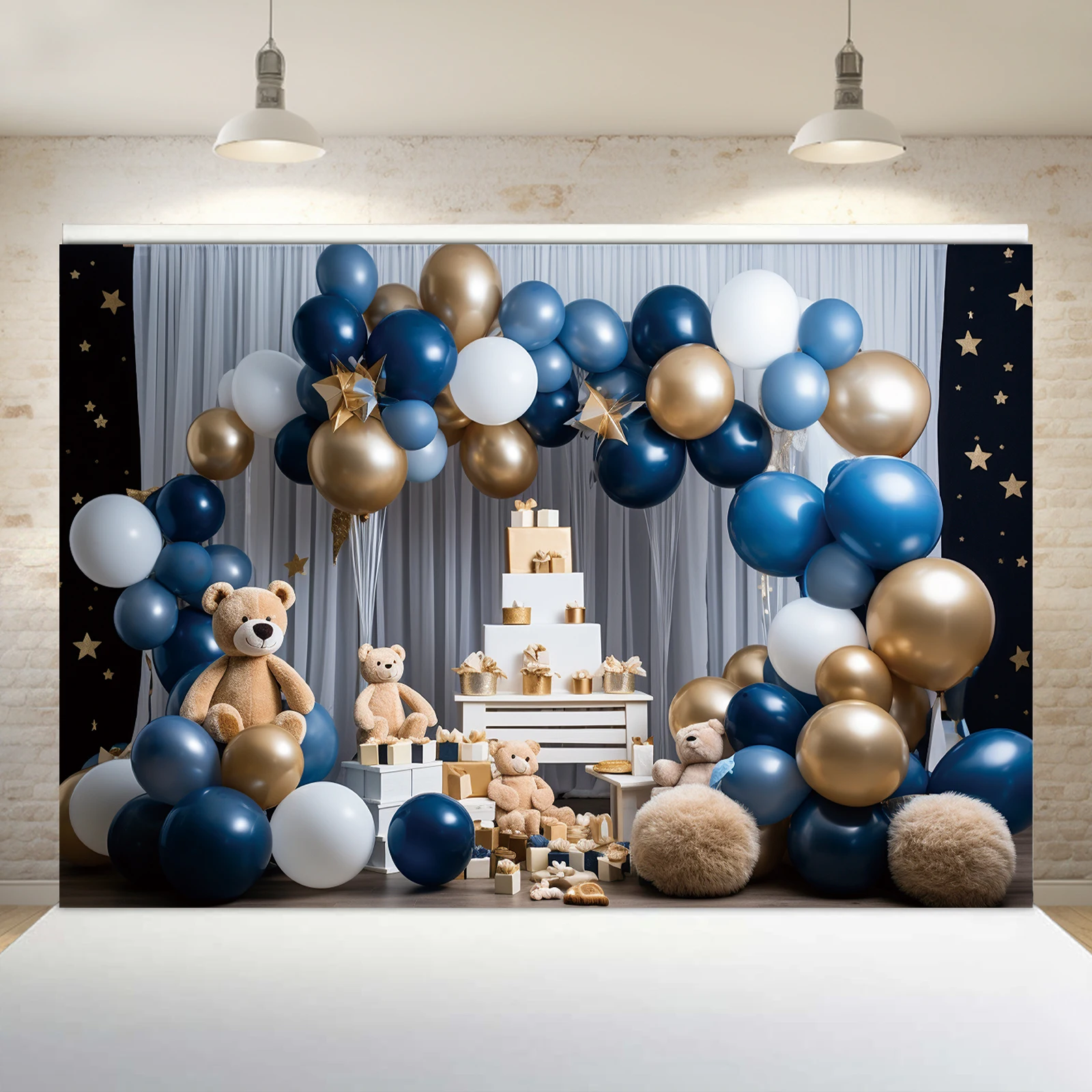 1PCS 100x150cm Baby Birthday(2) Theme Backdrop,Photography Background,Used To Gifts,Activities Or Other Party Decoration