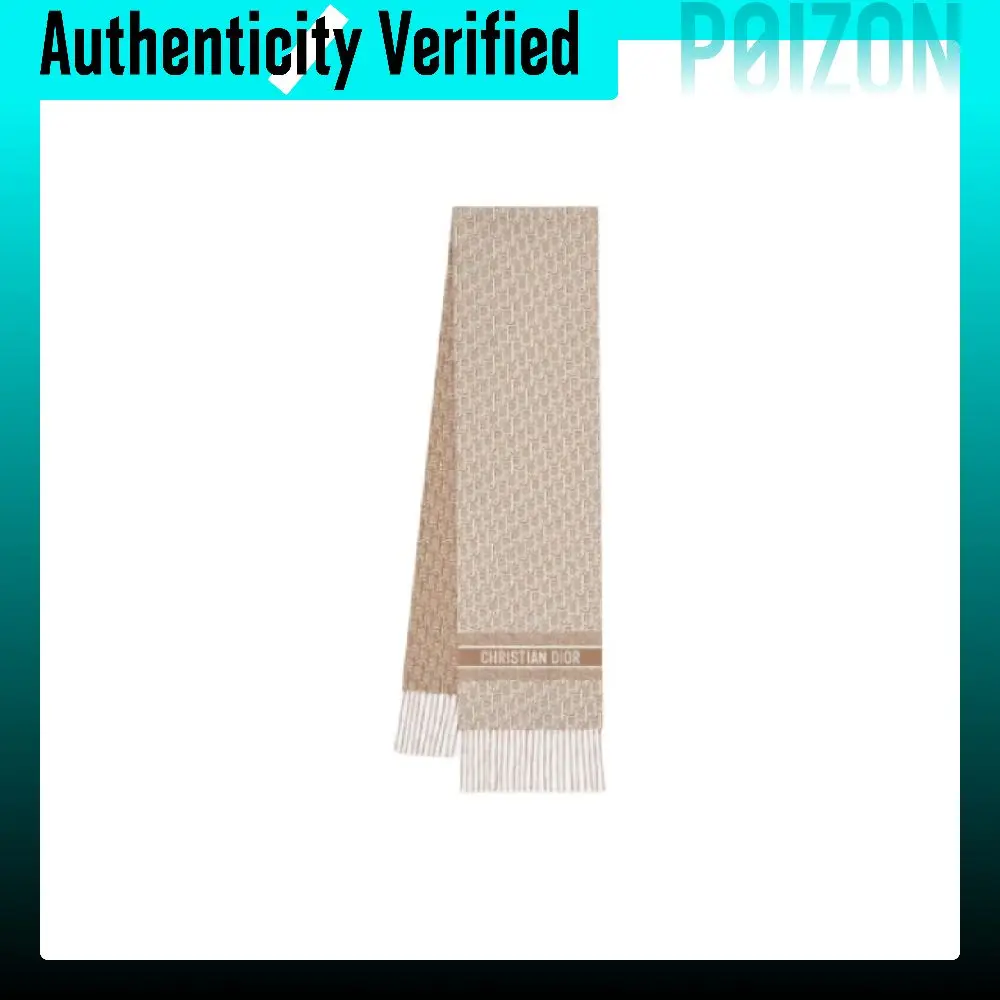DIOR Cashmere Knit Scarves Women's Beige/Hazelnut 55DOB201I014_C711