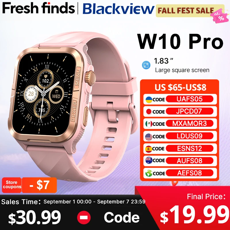 【¥3,118】Blackview W10 Pro スマートウォッチ-アリエク特価アラート