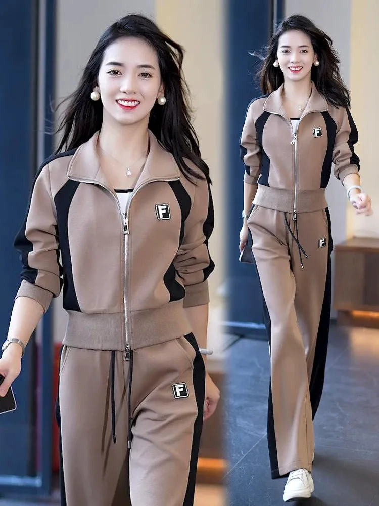 Fashionable Casual Sportswear Set Women's Two-Piece Suit Autumn 2026 New Arrival Small Size Clothing Comfortable Long Sleeve