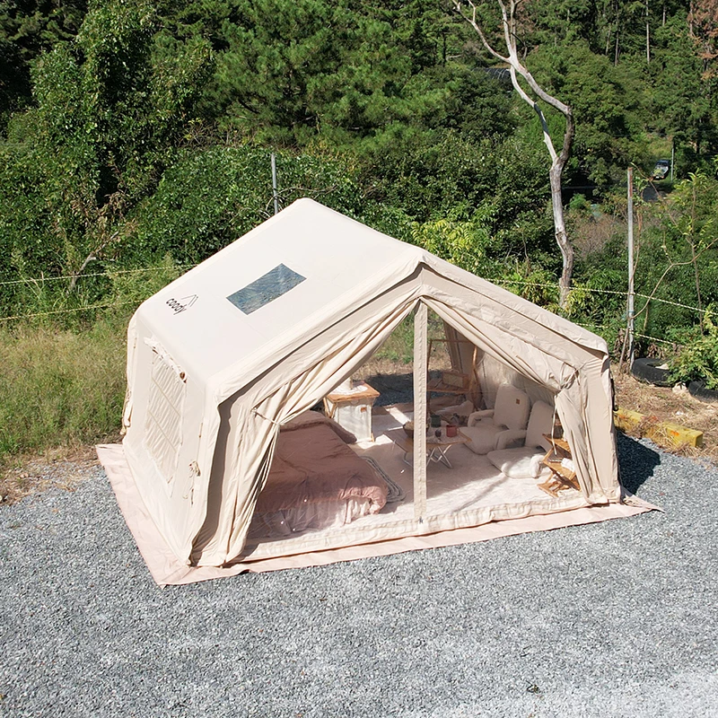 

10.0 Air Tent-Beige Family Durable Party Event Travel Camping Four Season Cotton Easy Set Up Large Outdoor Inflatable Tent