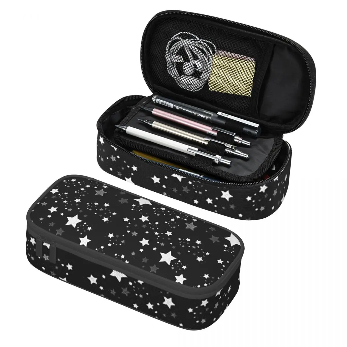 

Black And White Star Pattern Pencil Cases Pencil Pouch Storage Stationery Supplies Large Capacity Pen Box Pencil Bag for Kids