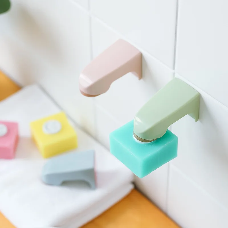 1pc Stainless Steel Soap Dish Creative Punch-free Soap Holder Wall-mounted Holder Bathroom Gadget Practical Magnetic Soap Holder
