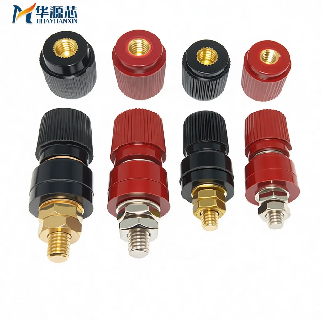 Industrial Grade Welding Power Binding Post Gold Plated Copper Terminal JS333 JS555 M6 M8 Screw Electrical Hardware