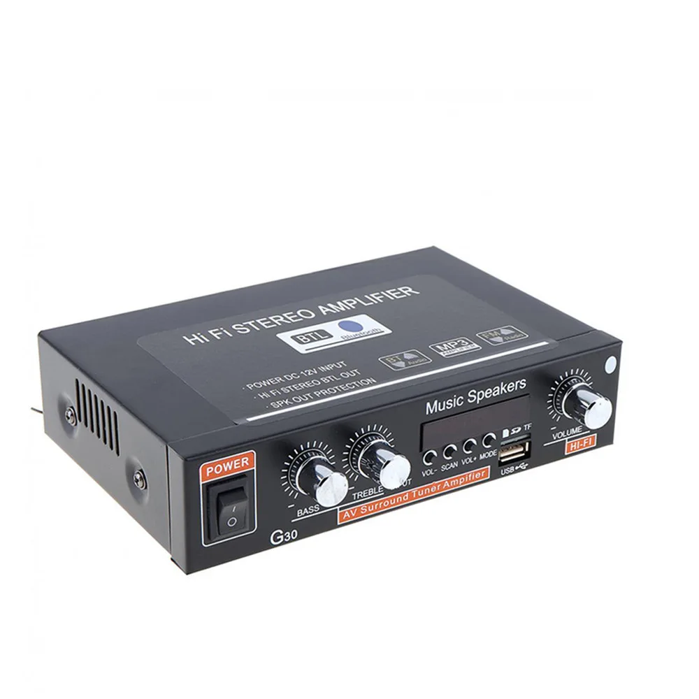 HOT Car G30 smart digital power amplifier with built-in Bluetooth BLUETOOTH/USB/SD/FM power amplifier audio signal processor