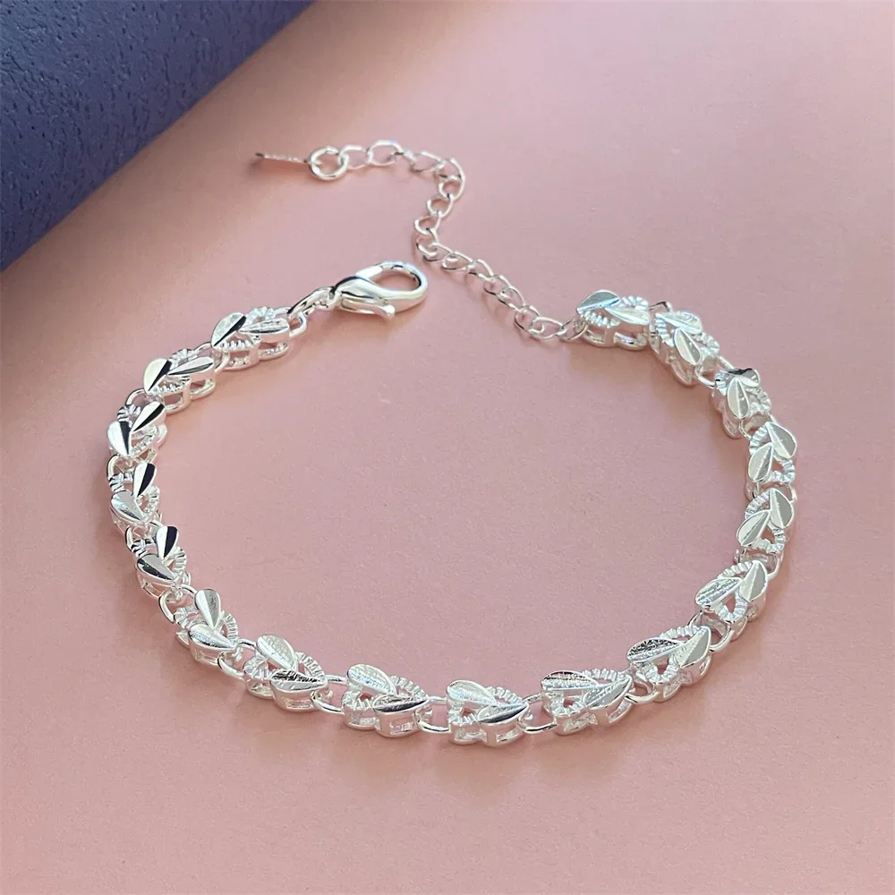 925 sterling silver bracelet exquisite heart shaped woman fashion wedding party gift jewelry