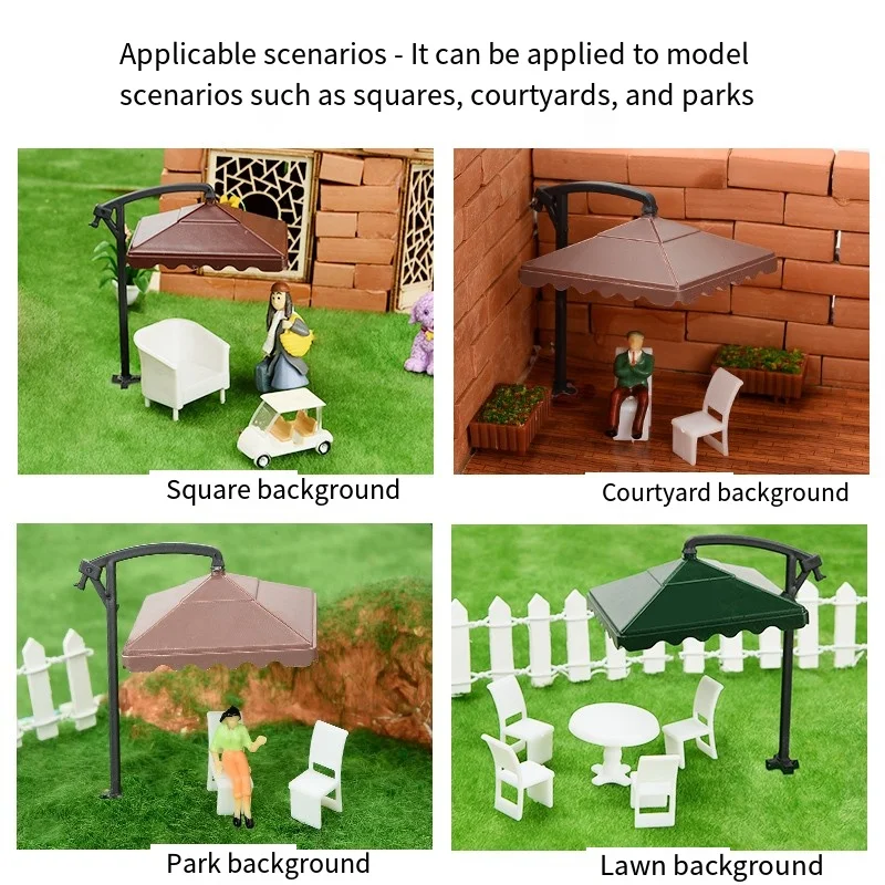 Miniatuur Tuin Paraplu 1:50-1:200 Schaal voor Modelspoor Landschap Diorama Poppenhuis Decoratie Accessoires