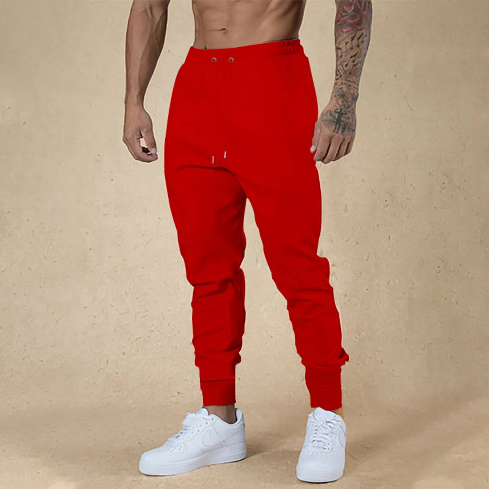 Men's Workout Sport Pants Athletic Running Jogger Track Pants Casual Sweatpants Trousers With Pockets Foam Plush