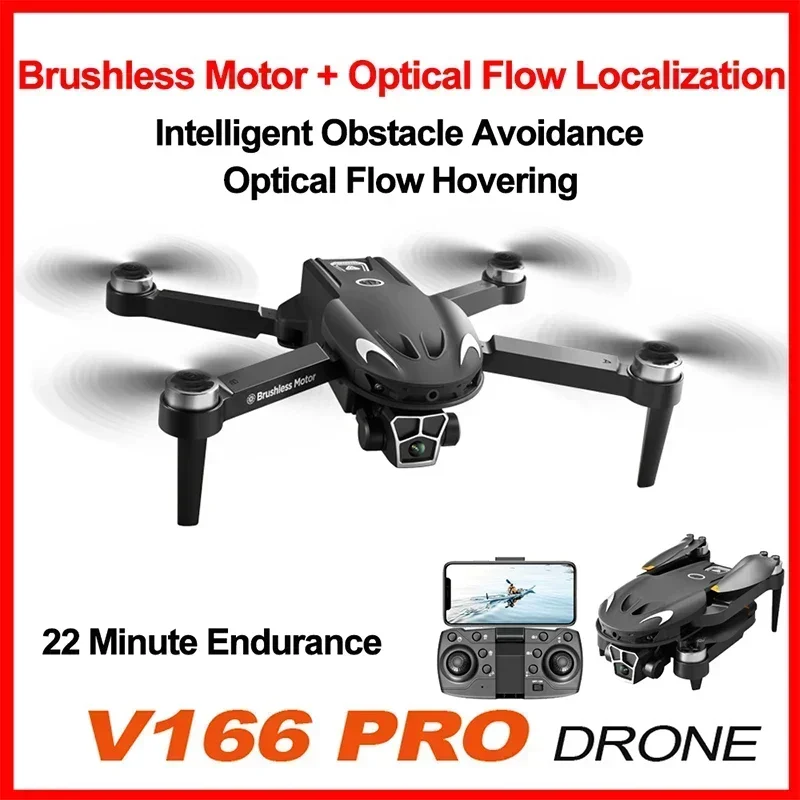 

8K V166 Brushless Optical Flow Drone Dual Camera Obstacle Avoidance Aerial Photography Quadcopter for Xiaomi Outdoor Travel