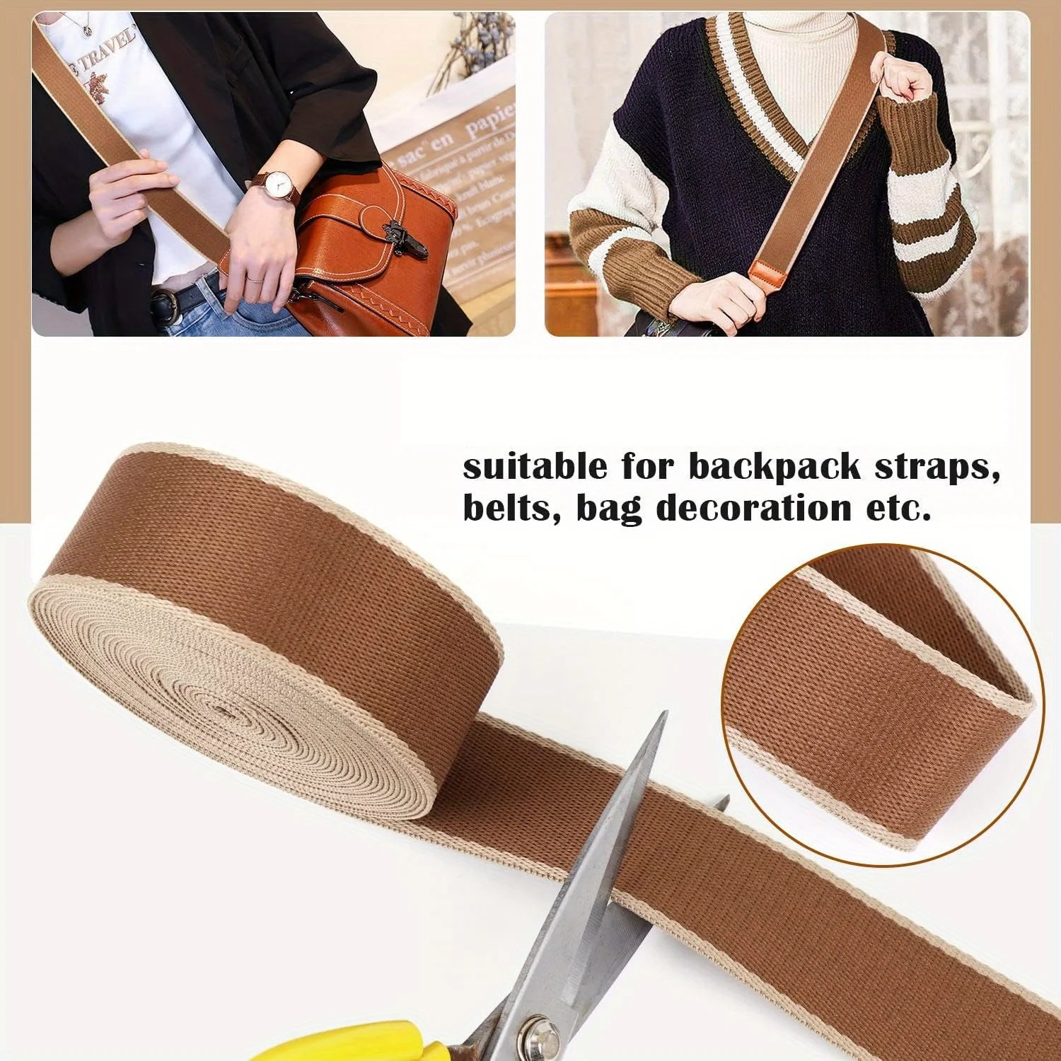 5 ياردة مخطط حزام النايلون حزام 1.5 بوصة حزام حزام النايلون محفظة حزام الأشرطة الشريط #3