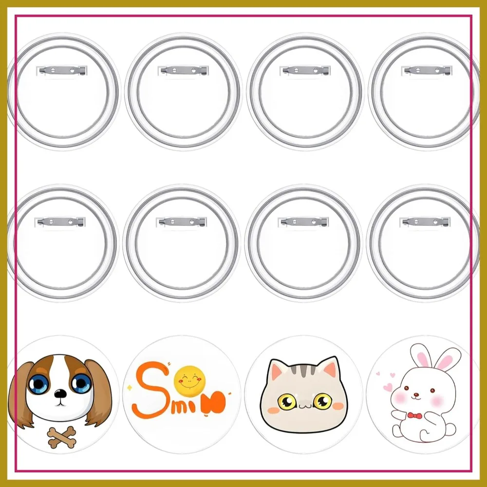 

12 Pcs Acrylic Button Pin Badge Making Kit, Clear Blank Pins for DIY Crafts
