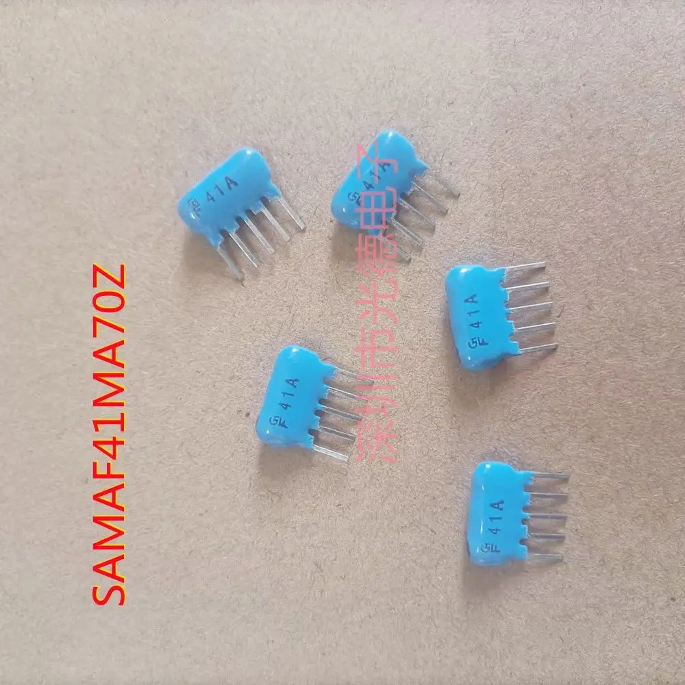 50PCS/imported ceramic filter SAF41MA70Z 41MHZ 41M 41A in-line 5-pin blue