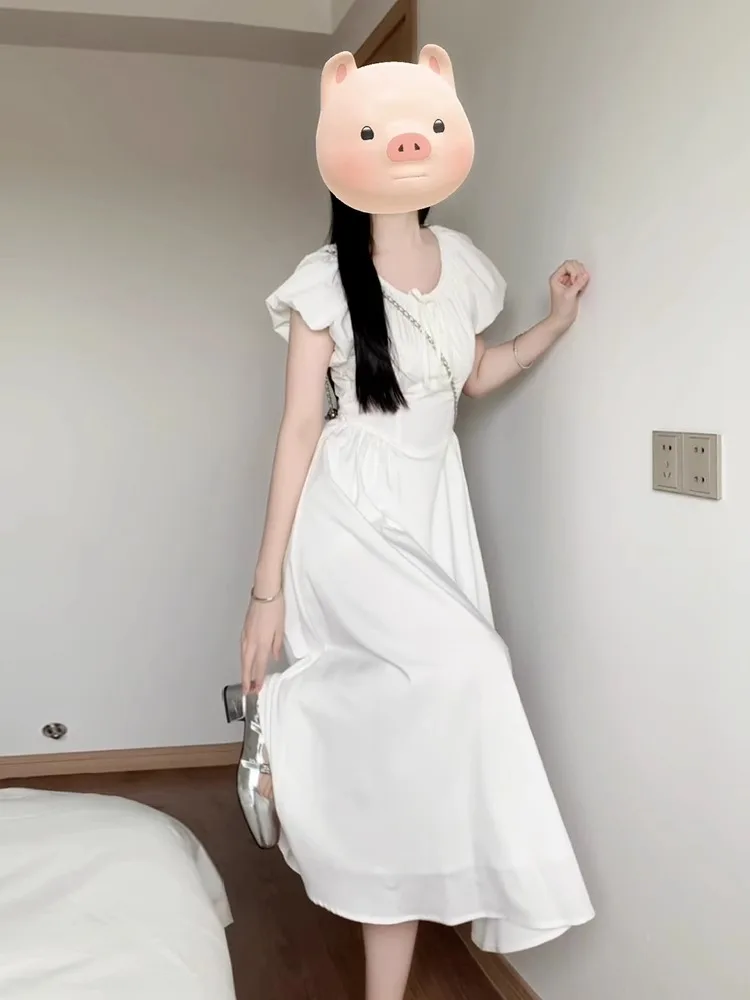 Vestidos de manga curta das mulheres noite 2025 mulher inverno tweed malha standneck acolchoado em camadas faixas recepção aniversário escritório y2k