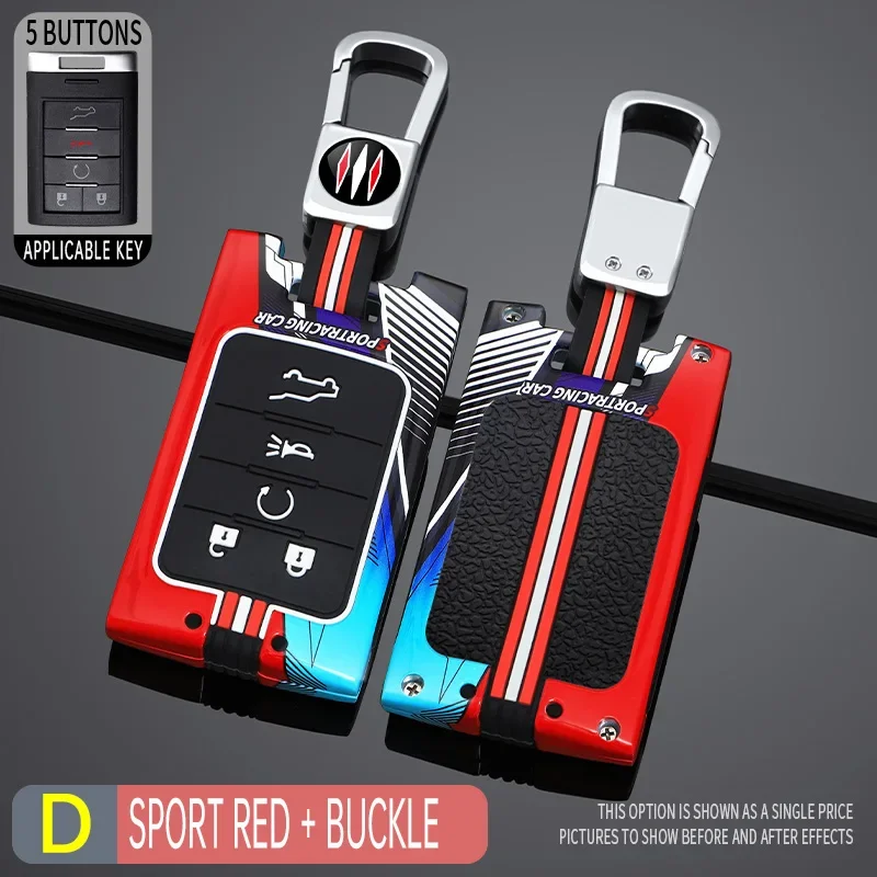 Racing Style Metal Car Key Case Fob Cover for Chevrolet C7 Corvette Cadillac DTS SLS SRX XLS STS Escalade CTS ATS 28T CTSV XTS