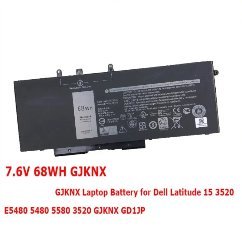 GJKNX 7.6V 68Wh Replacement Laptop Battery for For Dell Latitude E5480 E5580 E5590 E5490 for DELL Precision M3530 M3520 GD1JP