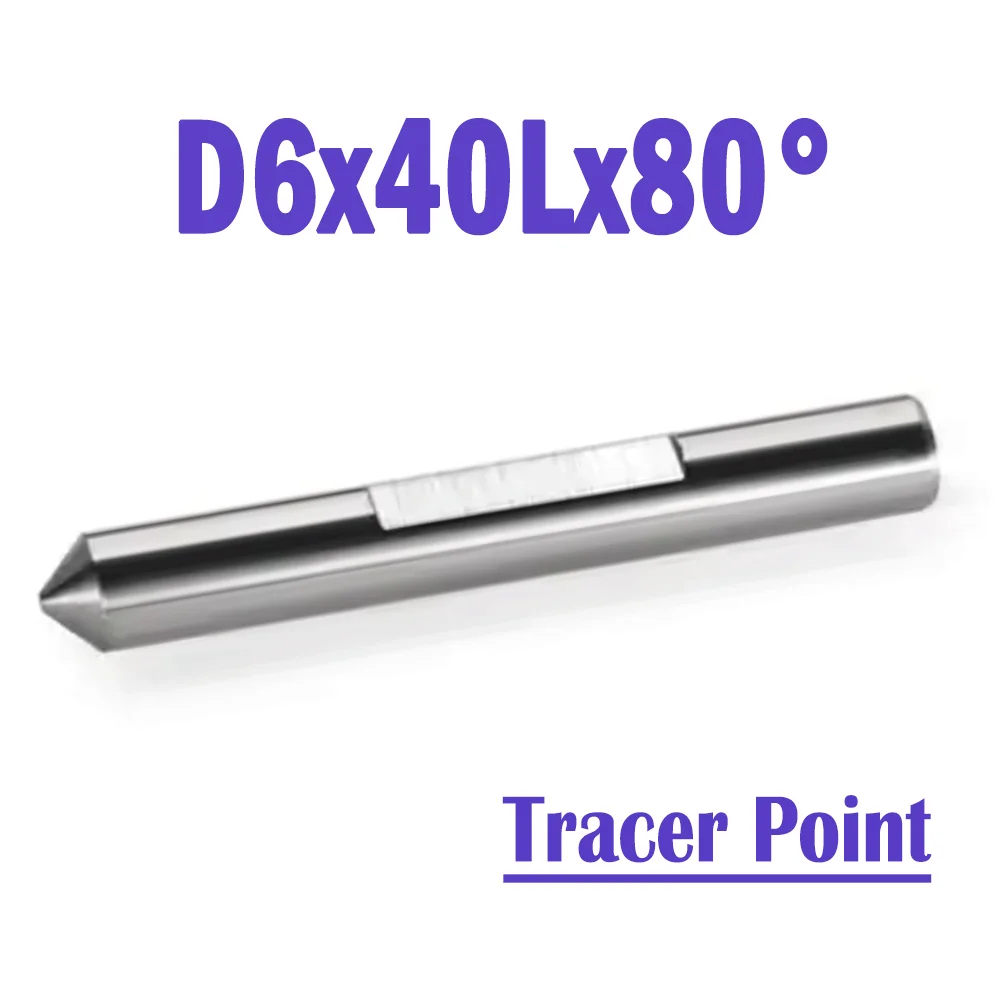 

2 Pcs/lot D6x40Lx80° Raize Professional 60 Series Carbide Tracer Point Key Machines Accerioes For 363/333L/339/369/368A&B/383AC