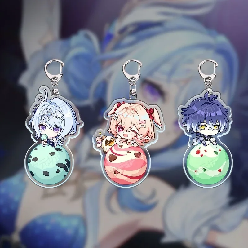 Fashion Genshin Impact Flins Odette Q Version Phone Chain Acrylic Cellphone Chain For Phone Lanyard Keychain Jewelry