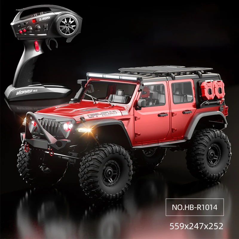 HB R1001/R1002 1/10 4WD RC Crawler RTR - 2.4G مركبة للطرق الوعرة بجهاز تحكم عن بعد مع ونش LED وتفاضلي