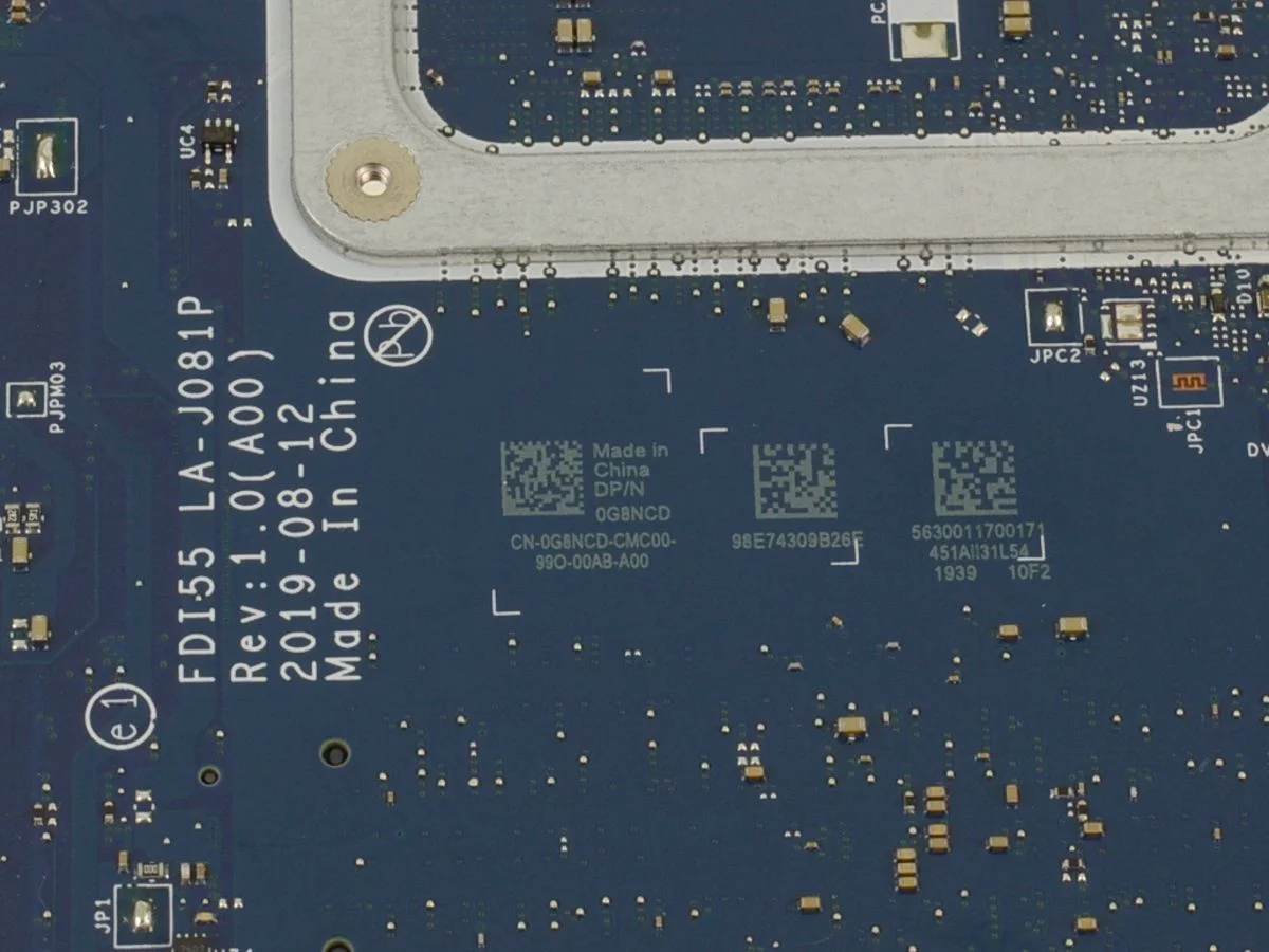 Imagem -03 - Laptop Motherboard para Dell Inspiron 5593 La-j081p G8ncd 0g8ncd I71065g7 1.30ghz Processador 100 Completo Testado